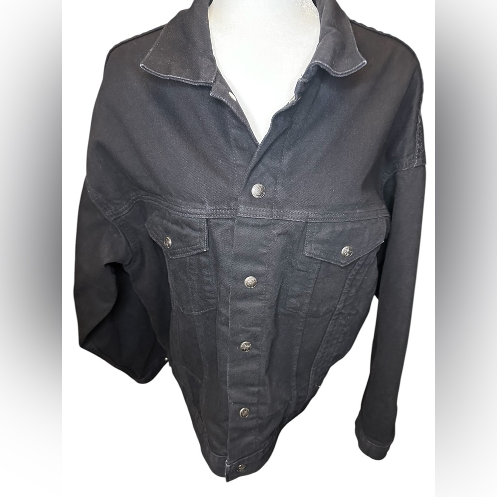 NRA Black Denim Jacket made in USA Heavyweight Concealed Carry Jacket
